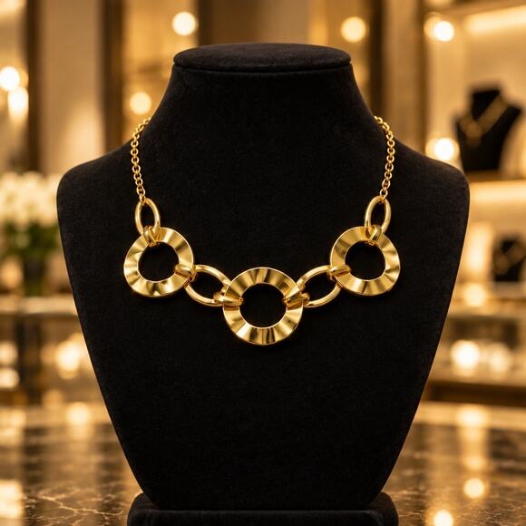 Jewelry - Vintage Gold Statement Link Necklace